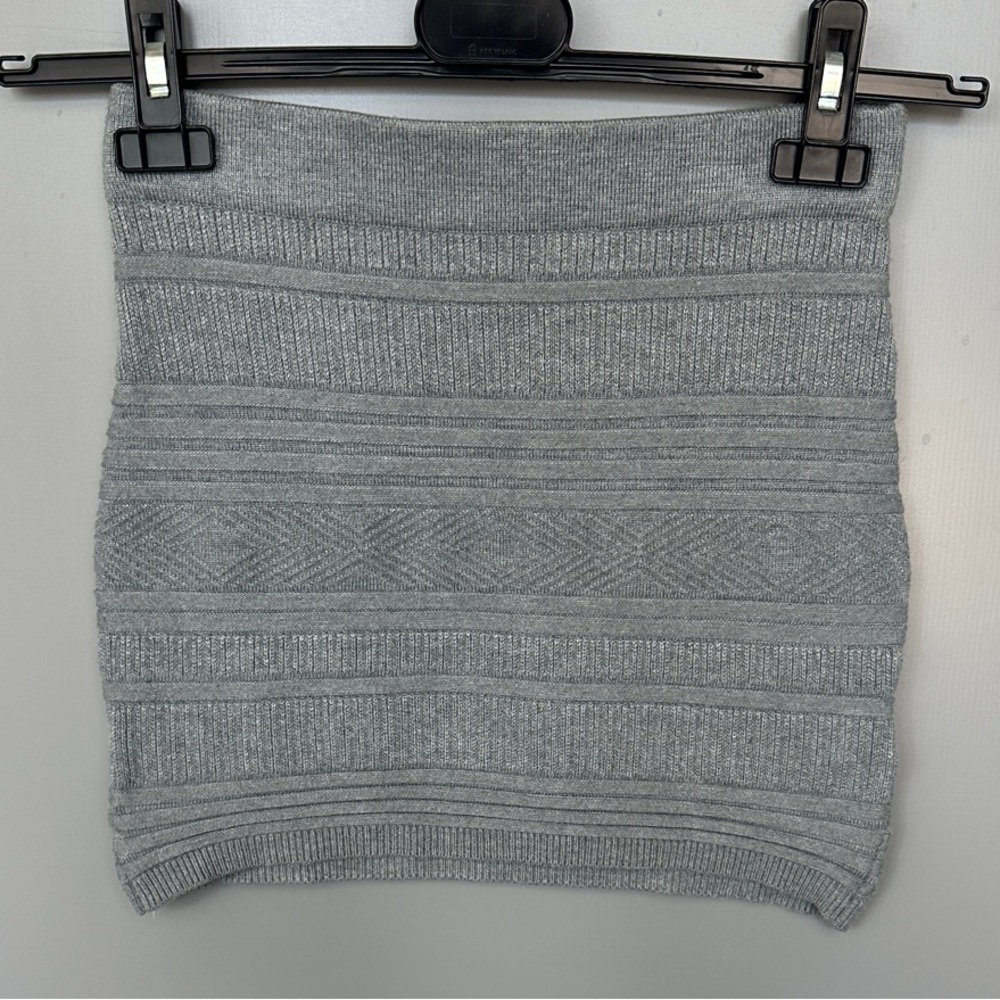 Chic Soft Textured Gray Women's Mini Skirt